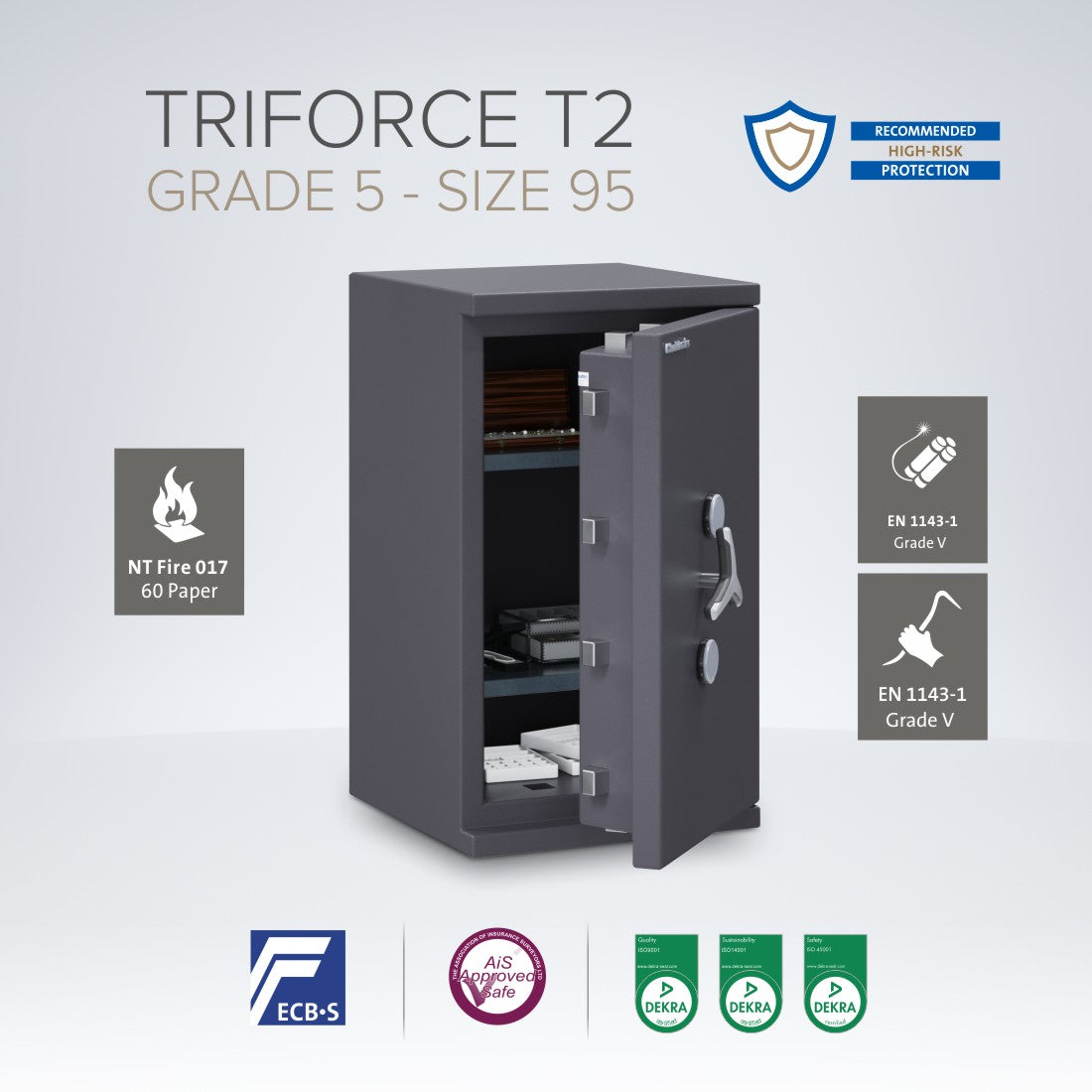 Chubbsafes, Triforce Eurograde 5 Safe – Size: 95K – KEY LOCK