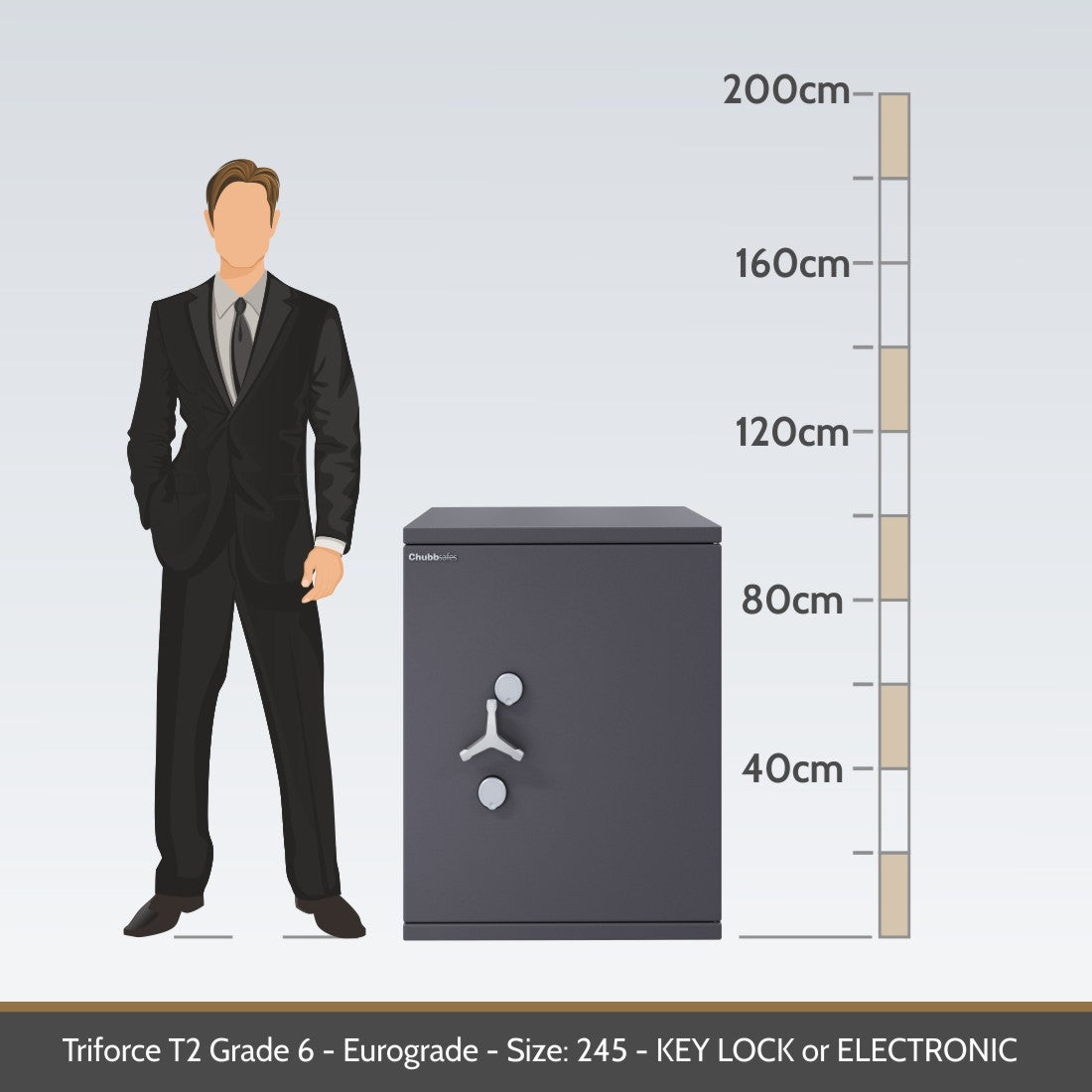 Chubbsafes, Triforce Eurograde 6 Safe – Size: 245K – KEY LOCK