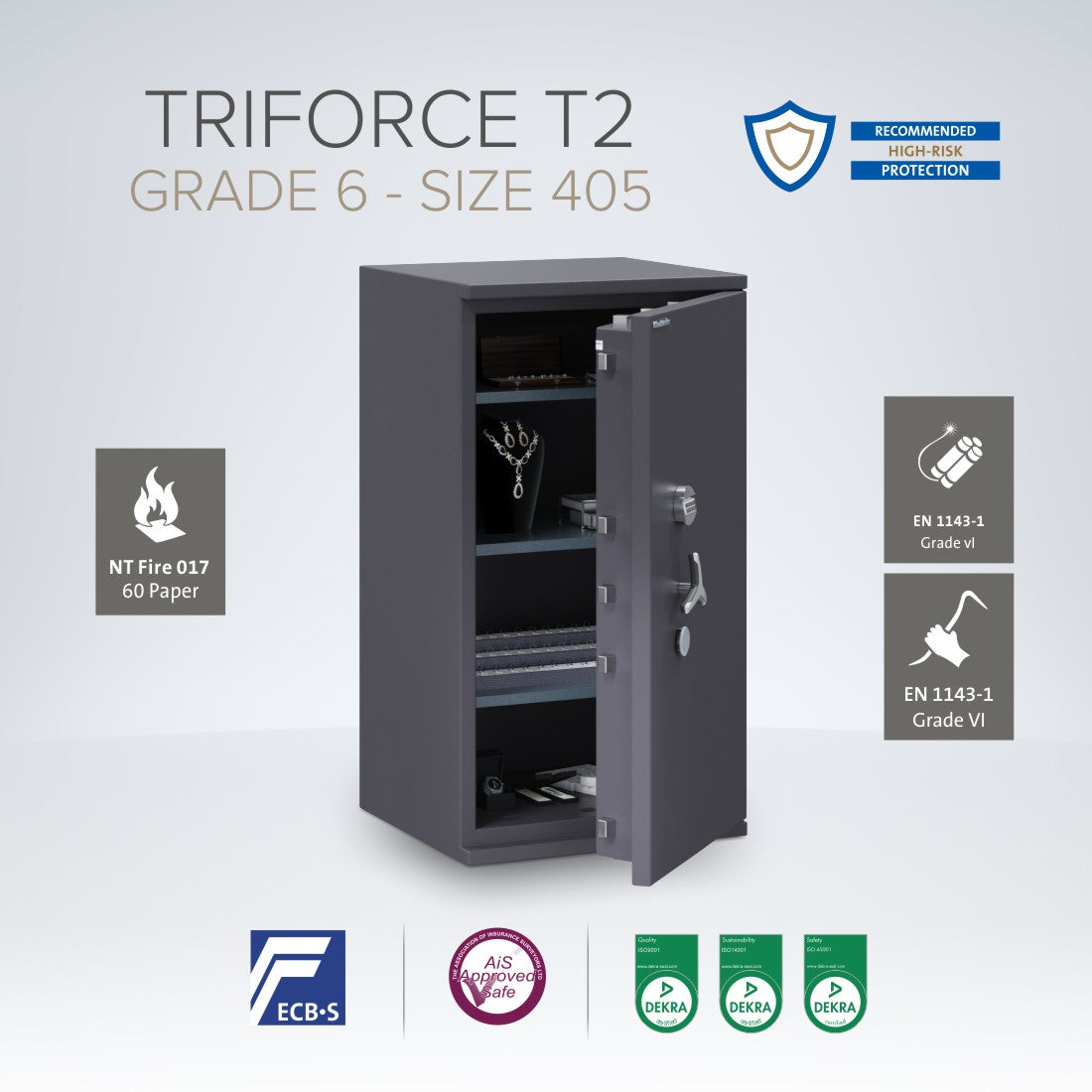 Chubbsafes, Triforce Eurograde 6 Safe – Size: 405K – KEY LOCK