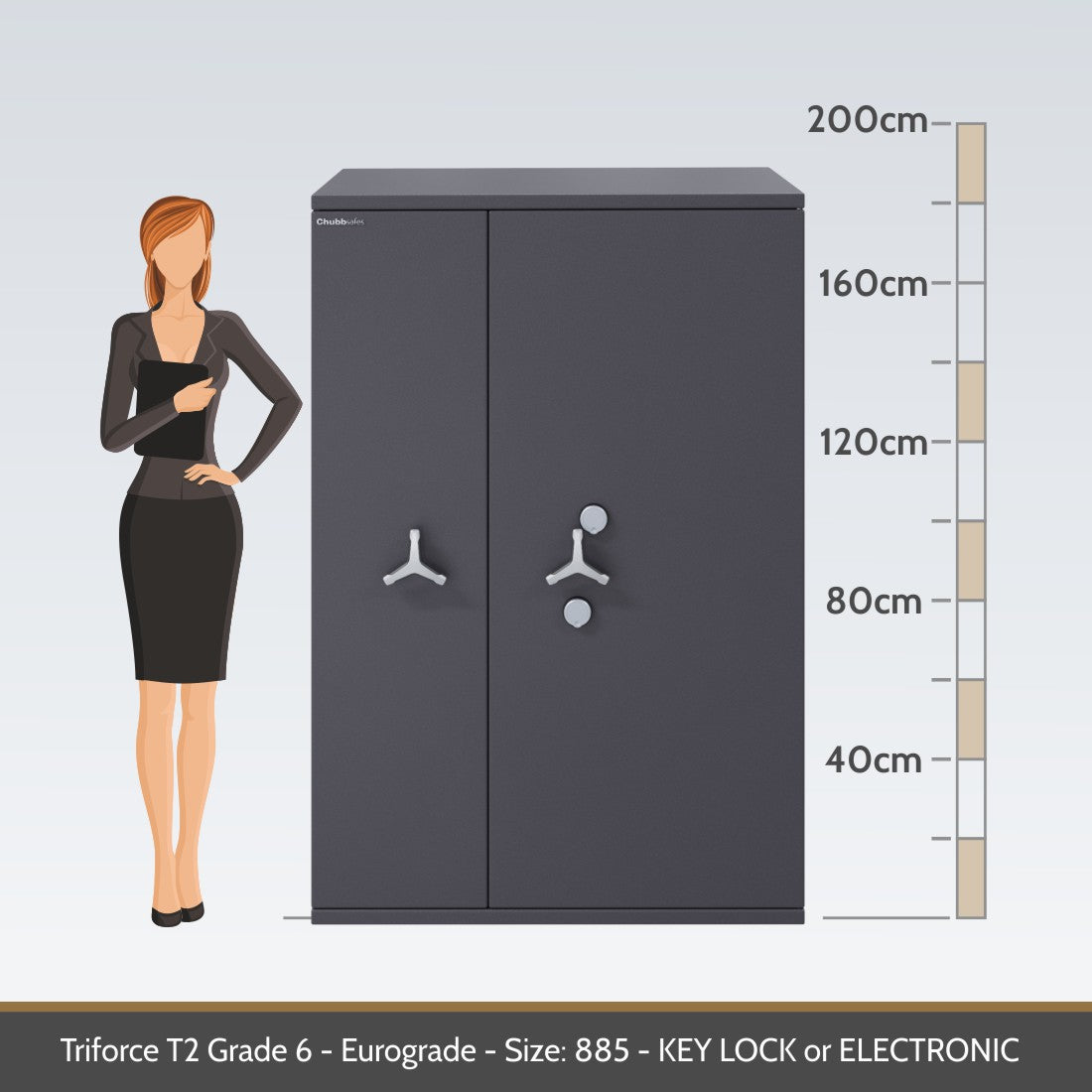 Chubbsafes, Triforce Eurograde 6 Safe – Size: 885K – KEY LOCK