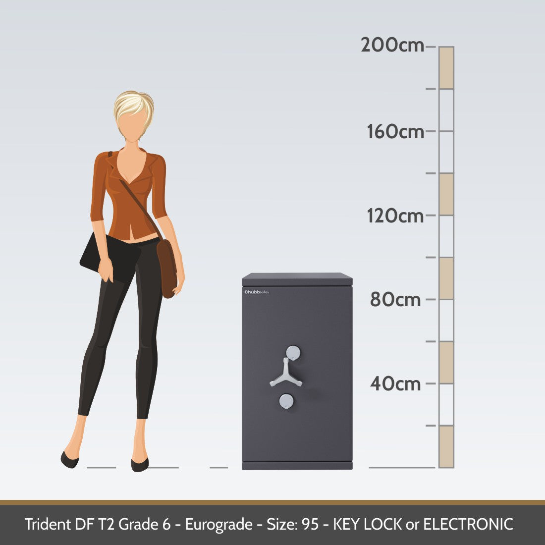 Chubbsafes, Trident DF T2 Eurograde 6 Safe – Size: 95K – KEY LOCK