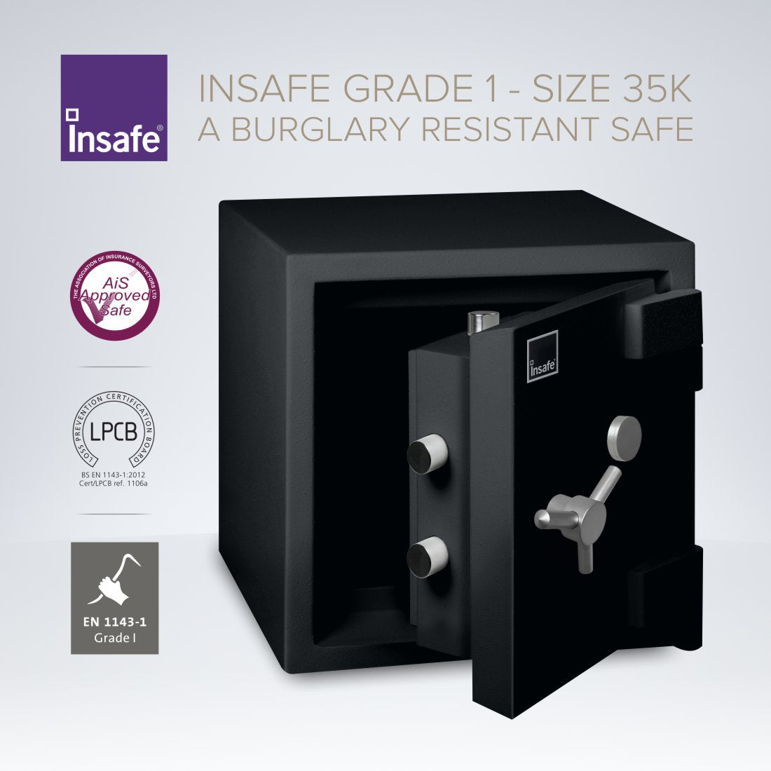 Insafe, Britannia Eurograde 1 Safe – Size: 35K – KEY LOCK