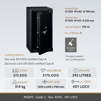 Insafe Grade 2 300K safe image and specifications table