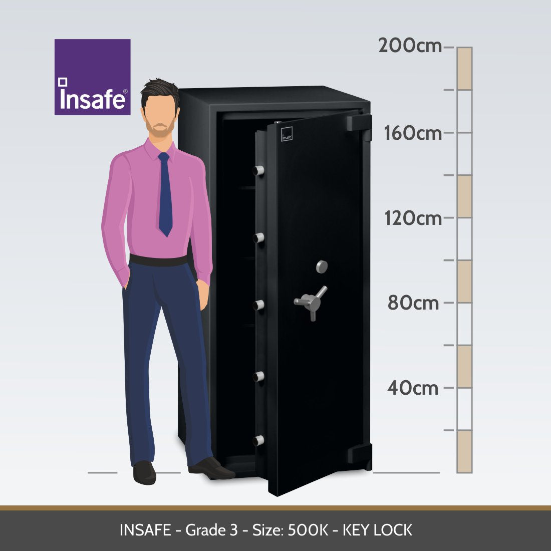 Insafe, Eurograde 3 Safe – Size: 500K – KEY LOCK