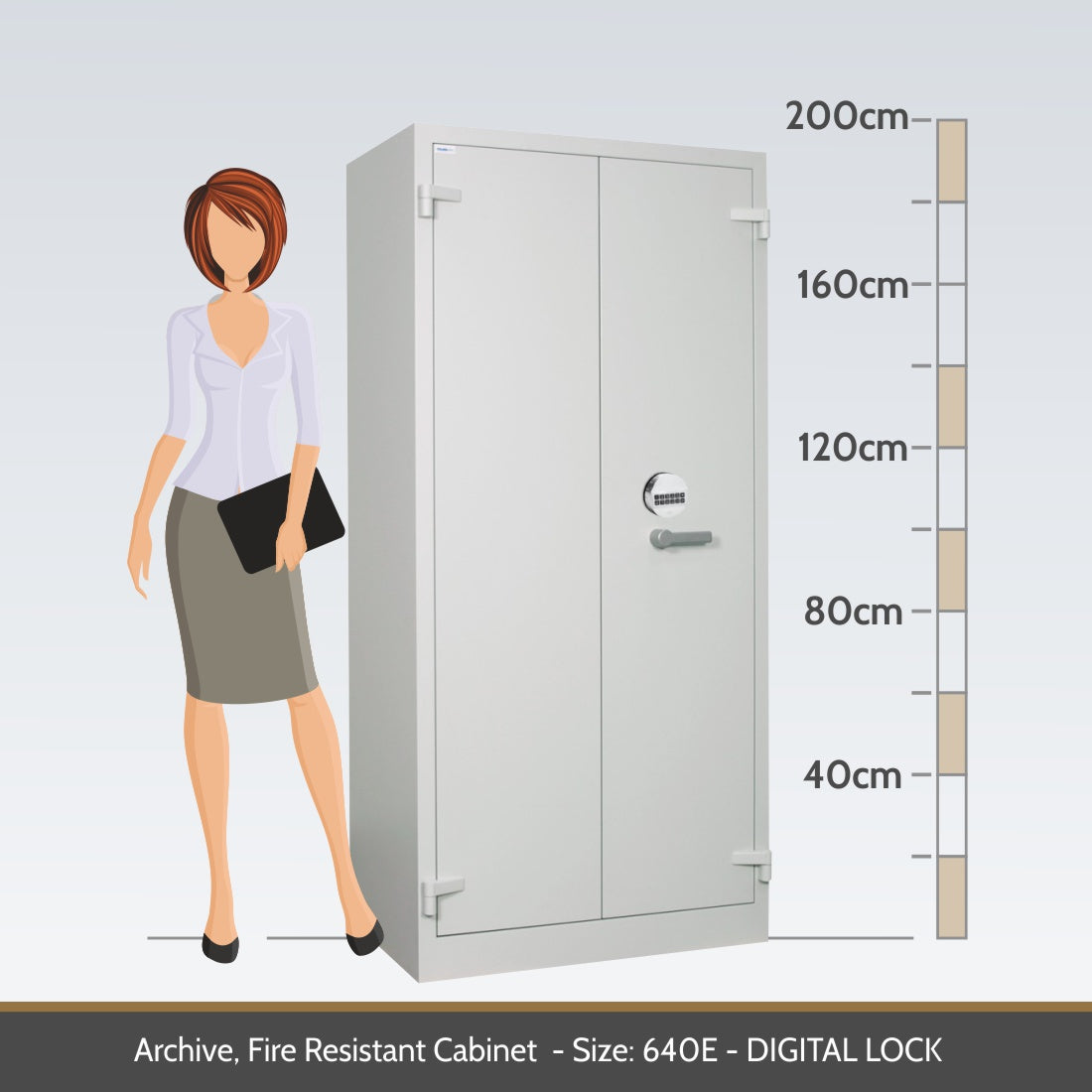 Archive Fire-Resistant Document Cabinet Size: 640E - DIGITAL LOCK