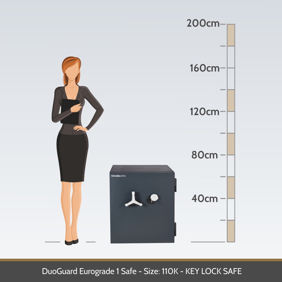 Chubbsafes, DuoGuard Eurograde 1 Safe - Size: 110K - KEY LOCK