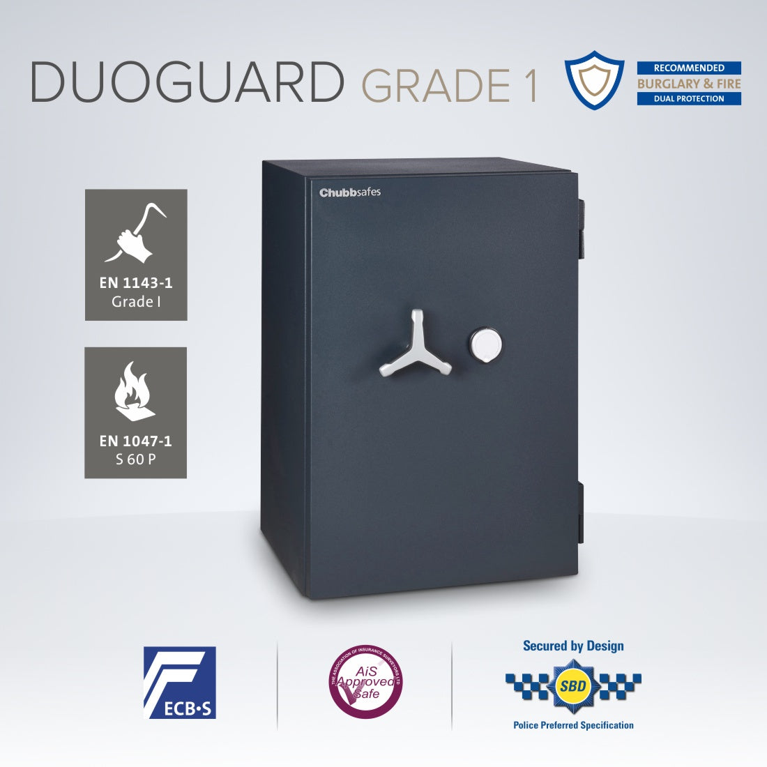 Chubbsafes, DuoGuard Eurograde 1 Safe - Size: 150K - KEY LOCK