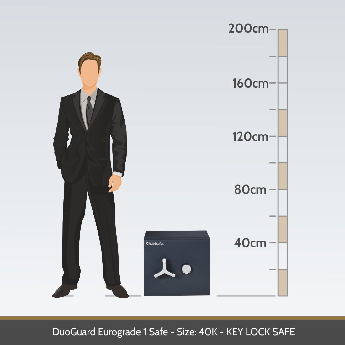 Chubbsafes, DuoGuard Eurograde 1 Safe - Size: 40K - KEY LOCK