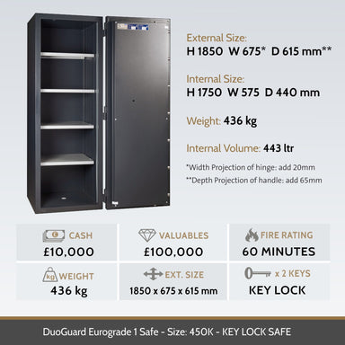 Chubbsafes, DuoGuard Eurograde 1 Safe - Size: 450K