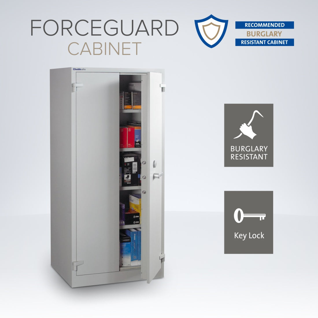 key features for a Chubbsafes ForceGuard Document Cabinet Size 3 KEY LOCK