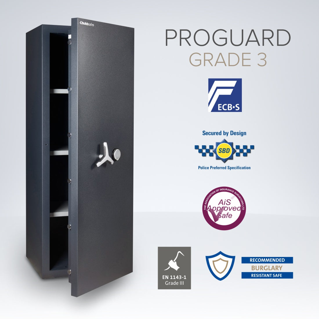 Chubbsafes ProGuard Eurograde 3 Size 350K key locking safe