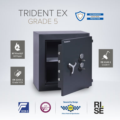 Chubbsafes Trident EX Eurograde 5 Safe Size 110 duel key locking