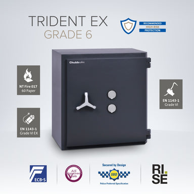 Chubbsafes Trident EX Eurograde 6 Safe Size 110 Dual Key Locking