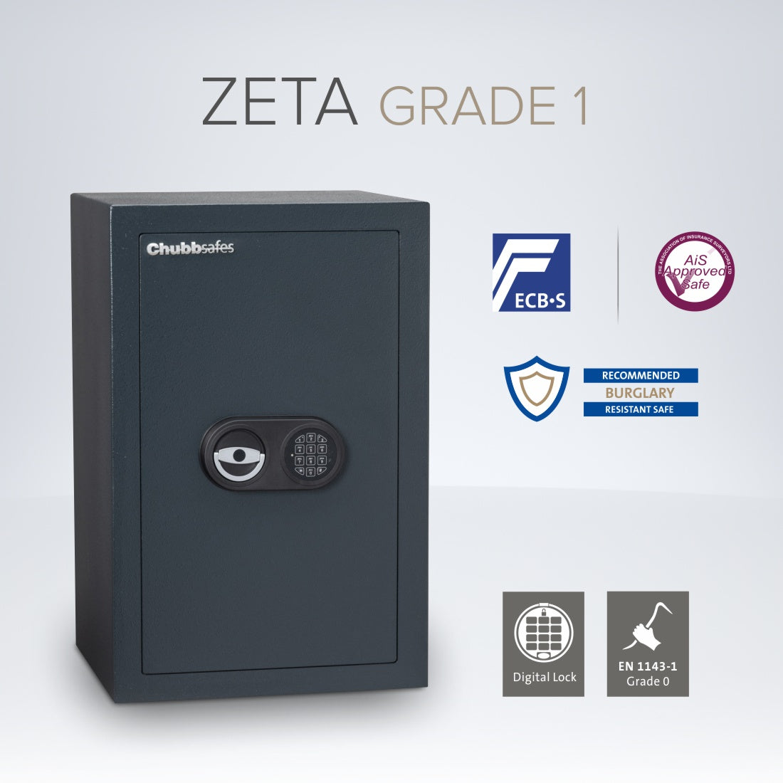 Zeta Eurograde 1 | 65E Digital Lock Safe | Chubbsafes Online