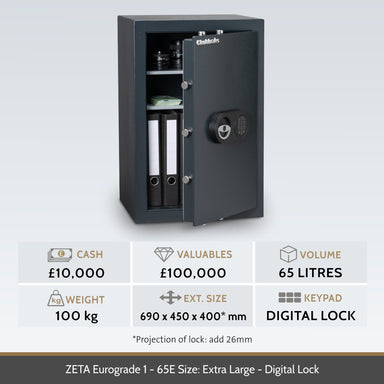 Key features for a Chubbsafes ZETA Eurograde 1 Safe 65E Size Extra Large DIGITAL LOCK