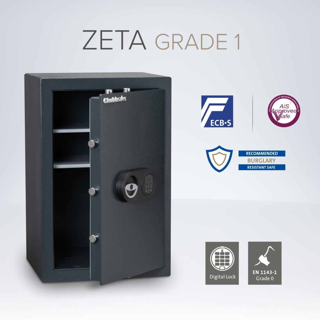 Chubbsafes ZETA Eurograde 1 Safe 80E Size XXL DIGITAL LOCK