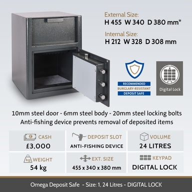 Chubbsafes Omega Deposit Safe Size 1E digital lock